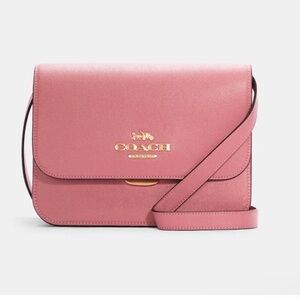 Coach Brynn flap bag pink and gold
